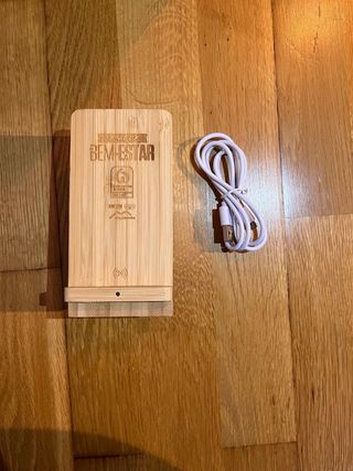 Organizador Secretária Bambu c/ Carregador Wireles