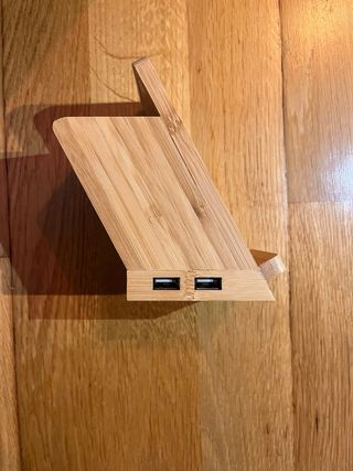 Organizador Secretária Bambu c/ Carregador Wireles