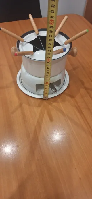 Set Fondue Metal y Madera