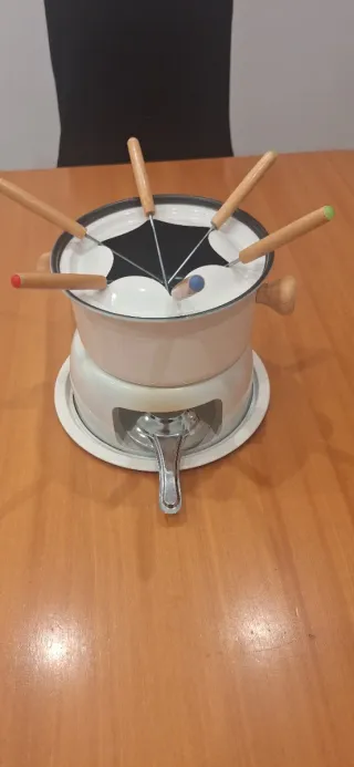 Set Fondue Metal y Madera