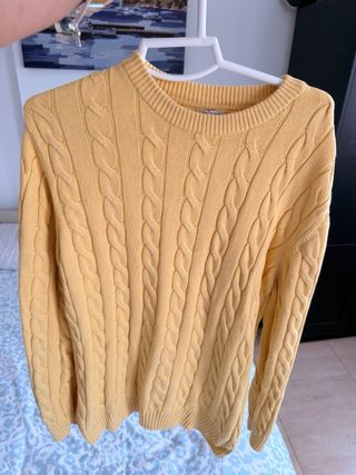 Jersey Zara trenzado amarillo hombre