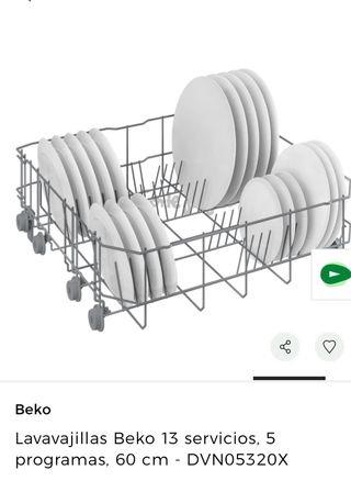 Lavavajillas Beko 13 servicios. Hasta el sabado 14