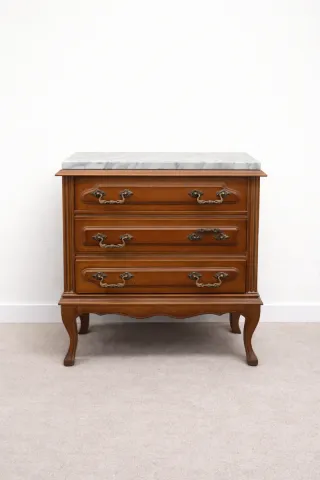 Mesilla de noche - madera y mármol