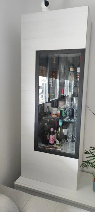 Conjunto de muebles de salón 3 cajones más vitrina