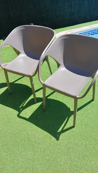 Juego de 6 sillas de jardín grises