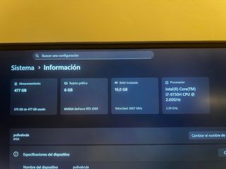 Portátil Gaming Lenovo Legion Y540 i7 RTX2060