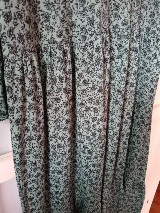 Vestido largo Zara estampado floral verde