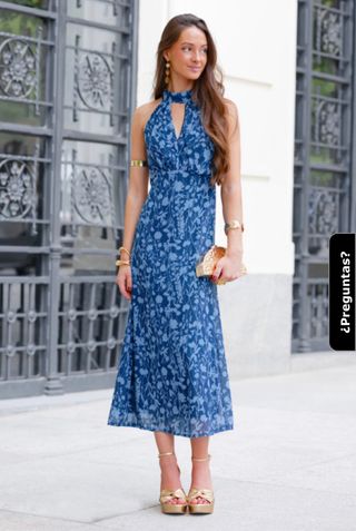 Vestido Pura Vida floral azul