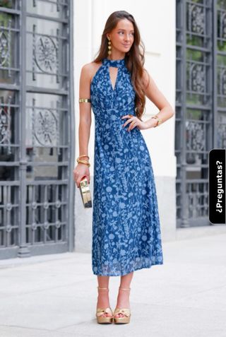 Vestido Pura Vida floral azul