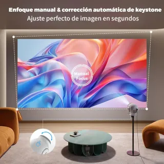 Proyector Portátil 1080P/4K/8K WiFi Blanco