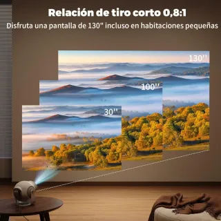 Proyector Portátil 1080P/4K/8K WiFi Blanco