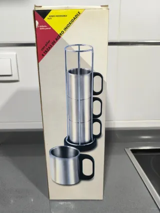 Tazas de acero inoxidable apilables