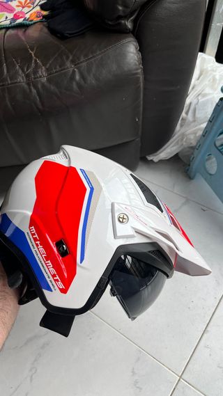 Casco Integral Jet MT Helmets Blanco Azul Talla L