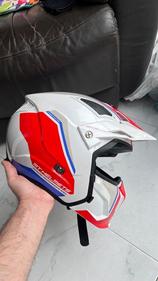 Casco Integral Jet MT Helmets Blanco Azul Talla L