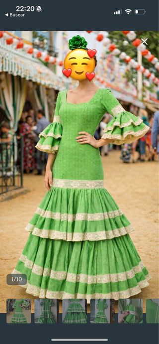 Traje de flamenca verde