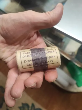 Cartucho 25 monedas 100 ptas. 1975