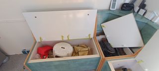 Banco Rinconera Cocina Verde y Amarillo