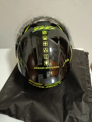 Casco Moto Nero Giallo Project