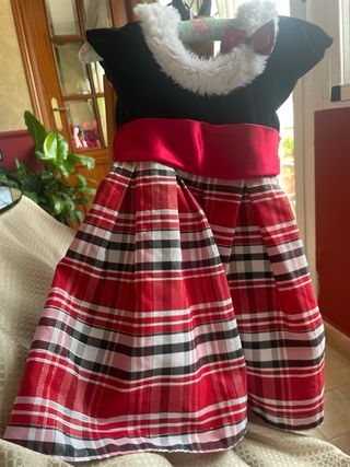 Vestido de niña a cuadros rojo