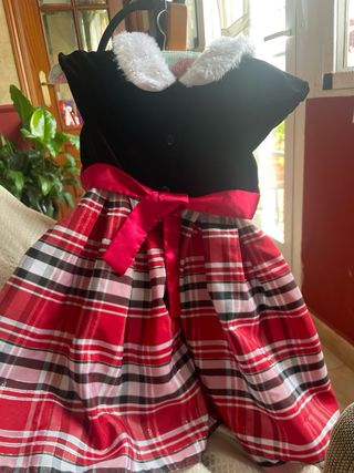 Vestido de niña a cuadros rojo