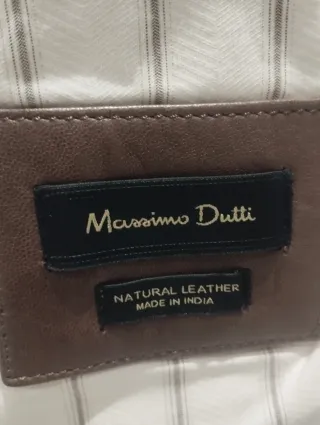 Cazadora de cuero marrón Massimo Dutti