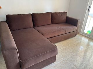 Sofá Cama Chaise Longue Marrón Ikea. Buen estado