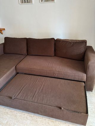 Sofá Cama Chaise Longue Marrón Ikea. Buen estado