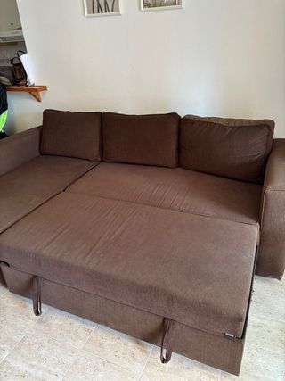 Sofá Cama Chaise Longue Marrón Ikea. Buen estado