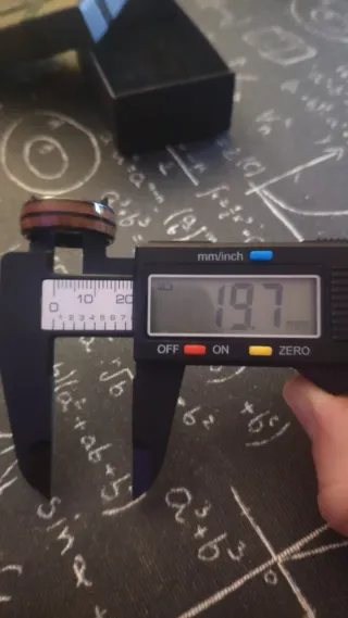 Anillo Acero Negro Madera Talla 10