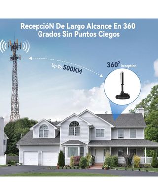★ Antena TV Interior Potente, DVB-T2 360°, +20dB