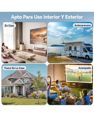 ★ Antena TV Interior Potente, DVB-T2 360°, +20dB