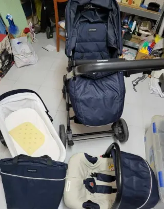 Carrito Bebé 3 Piezas Azul Marino
