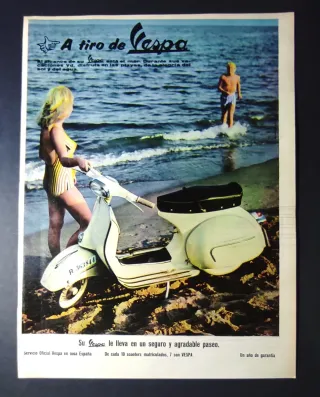 ANUNCIO ORIGINAL MOTO VESPA AÑO 1964.