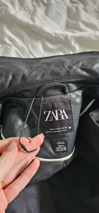 Cazadora Biker Zara Negra Talla M
