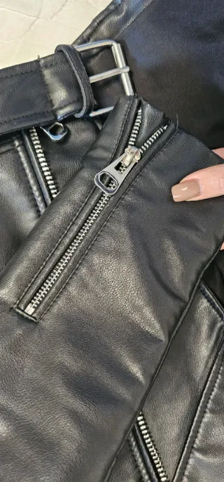 Cazadora Biker Zara Negra Talla M