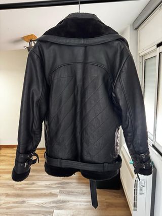 Chaqueta Cuero Negra Talla M