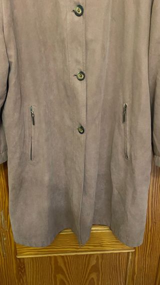 Gabardina Piel Marrón Talla 46