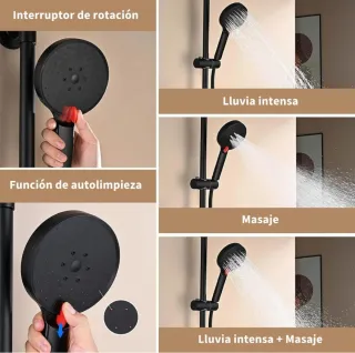 Columna Ducha Termostática Negra