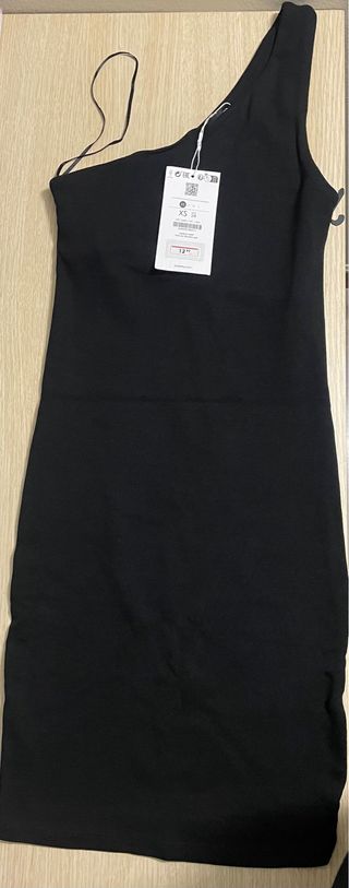 Vestido Negro Fiesta Bershka Talla XS
