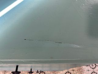 Cómoda azul de madera de pino