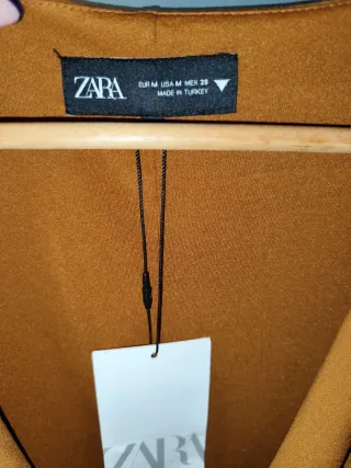 Vestido marrón Zara drapeado