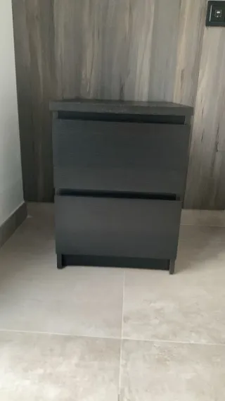 2 Mesitas Noche IKEA MALM Negras