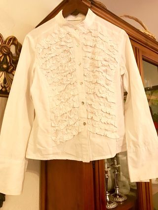 Camisa flamenca mujer blanca con volantes