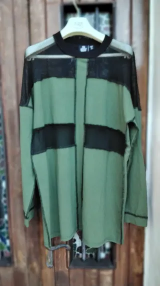 Maglione The Ragget uomo verde e nero made in UK,