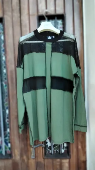 Maglione The Ragget uomo verde e nero made in UK,