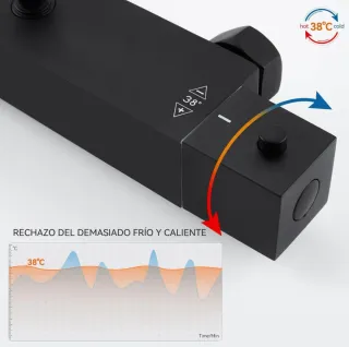 Columna Ducha Termostática Negra