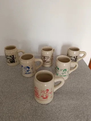 Conjunto de 6 originais canecas de cerâmica