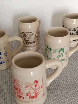 Conjunto de 6 originais canecas de cerâmica