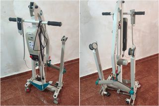 Silla de ruedas eléctrica plegable sin uso y Grúa.