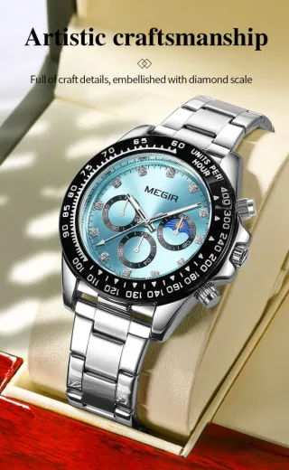 Reloj MEGIR Hombre Azul y Plateado